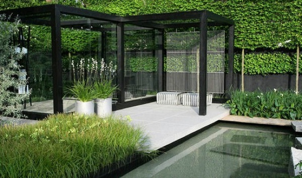 design-jardin-moderne-pergola design de jardin moderne