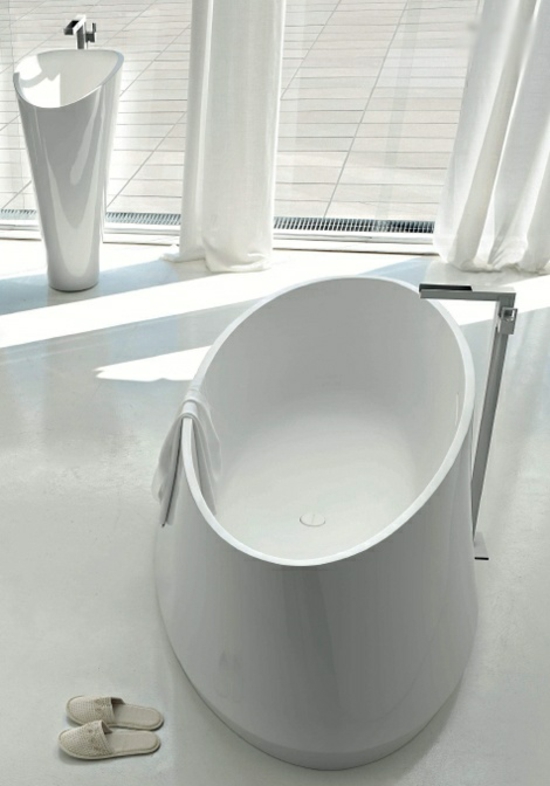 design-salle-de-bains-moderne-évier-porcelaine-ovale