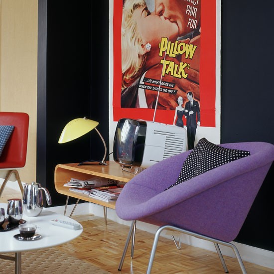 décoration-salon-rétro-accent-mural-poster-pop-art
