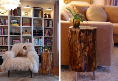 décoration-tronc-arbre-intérieur-table-auxiliaire-salon