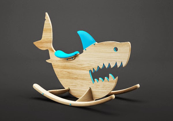 cheval à bascule en bois enfants-jouet-cheval-bascule-requin