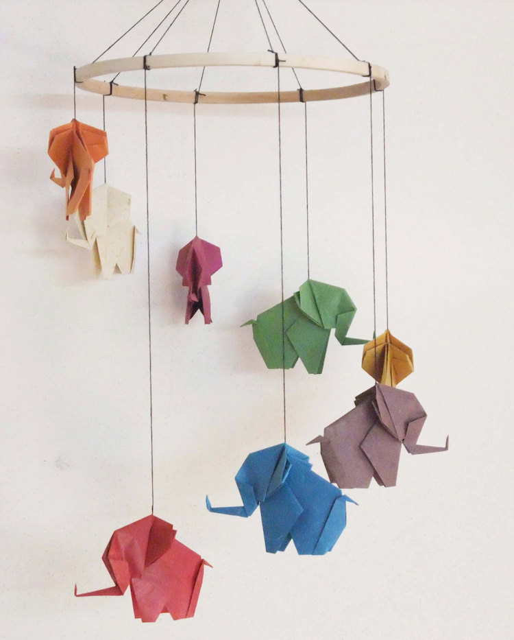 éléphants-origami-chambre-bebe-originale
