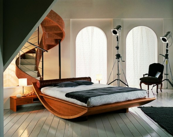 grand-lit-balancoire chambre à coucher moderne 