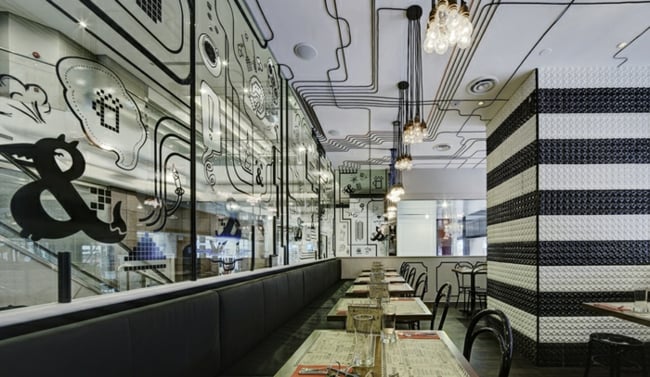  idée aménagement de salon restaurant-asiatique-Singapour