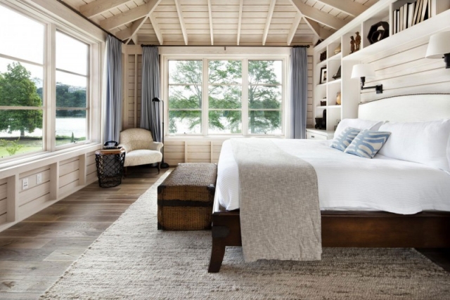 idée-chambre-coucher-aménagement-lit-blanc-bois