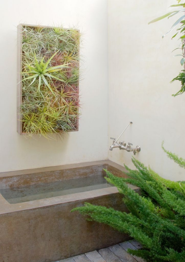 jardin-vertical-salle-bains plantes dans la salle de bains