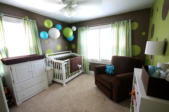 lanterne-bleu-vert-blanc decoration pour la chambre de bebe