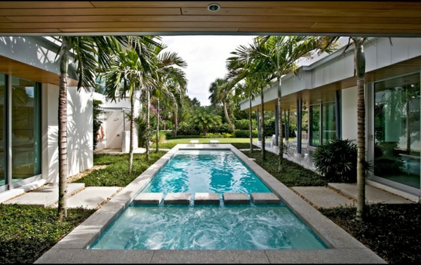 luxe-piscine-jardin-étroite-natation piscine de jardin