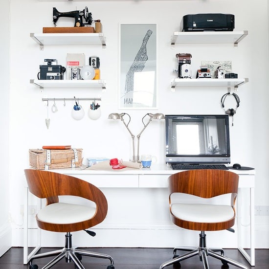 mobilier-moderne-bureau-domicile-chaises-bois-étagères