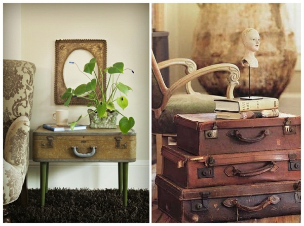mobilier shabby shic idée-salon-valise-table-chevet