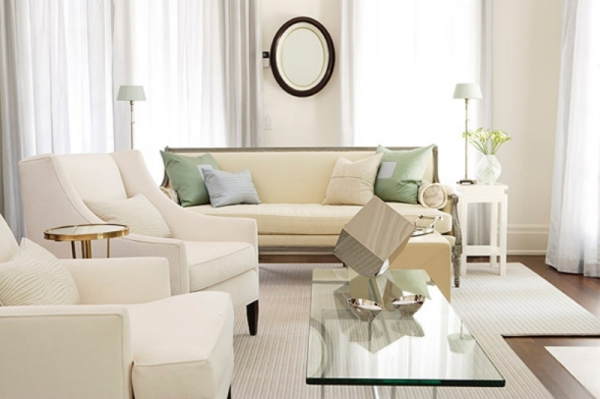 moderne-blanc-salon-table-verre-canapé-fauteuils-blancs