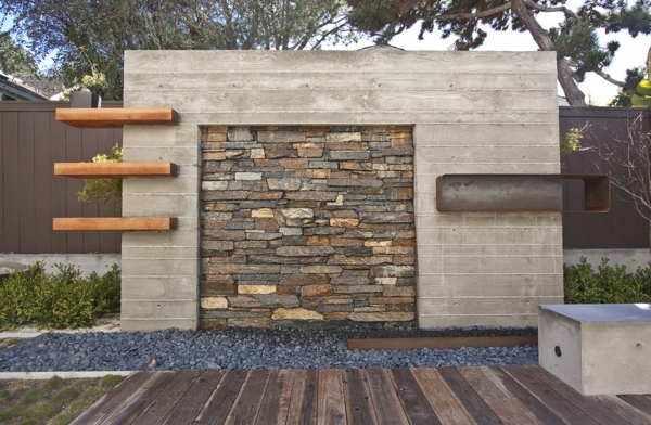 mur-jardin-différents-matériaux-pierre-béton-métal-bois