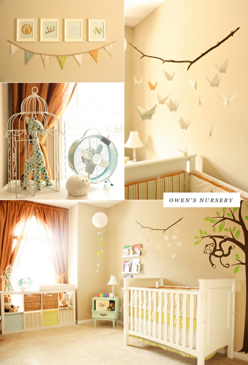 oiseaux-origamis-belle chambre de bébé originale