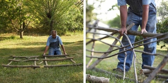 pergola-jardin-bois-brut-étape-initiale-construction