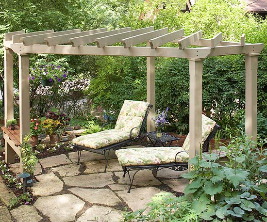 pergola-jardin-toit-chaise-longues-dalles pergola sur la terrasse