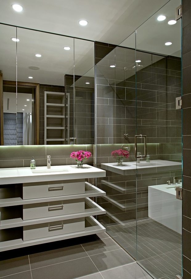 salle-bain-lignes-droites-style-épuré-carrelage-murs-sol