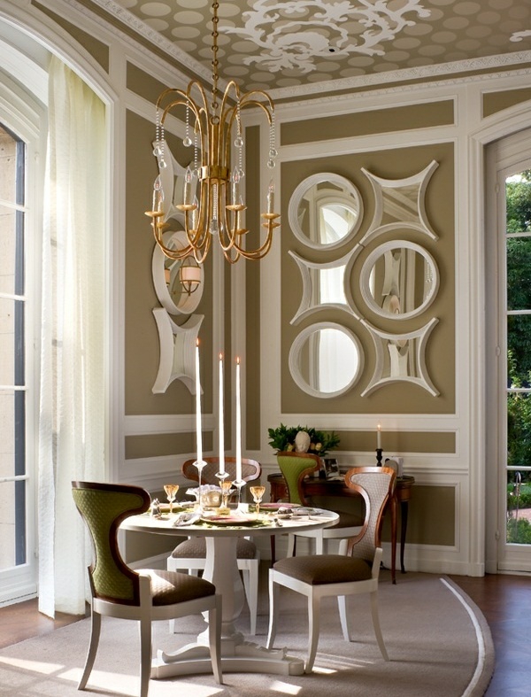 salle à manger moderne déco-murale-formes-originales-miroirs