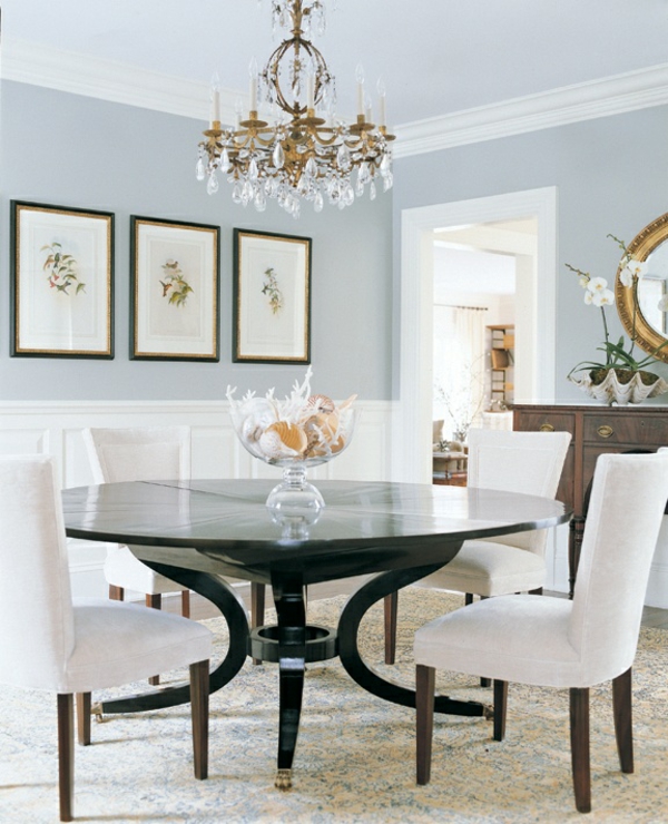 salle à manger moderne table-bois-chaise-blanche
