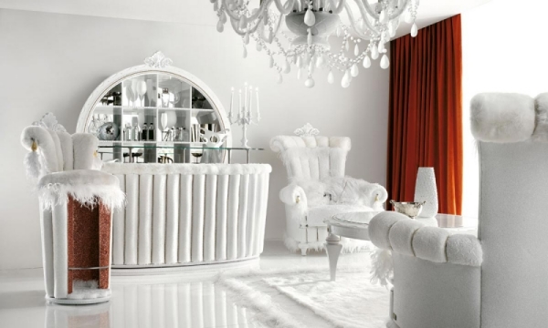 salon-blanc-moderne-fauteuils-blancs-miroir moderne salon blanc