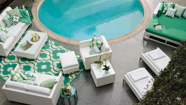 salon de jardin piscine-blanc-bleu-vert-turquoise