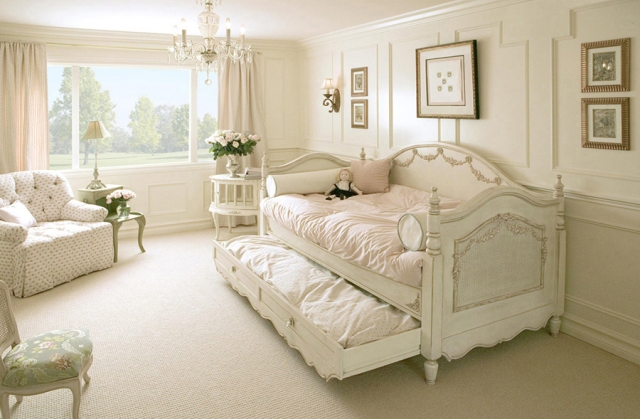 shabby-chic-chambre-coucher-blanche décoration shabby chic