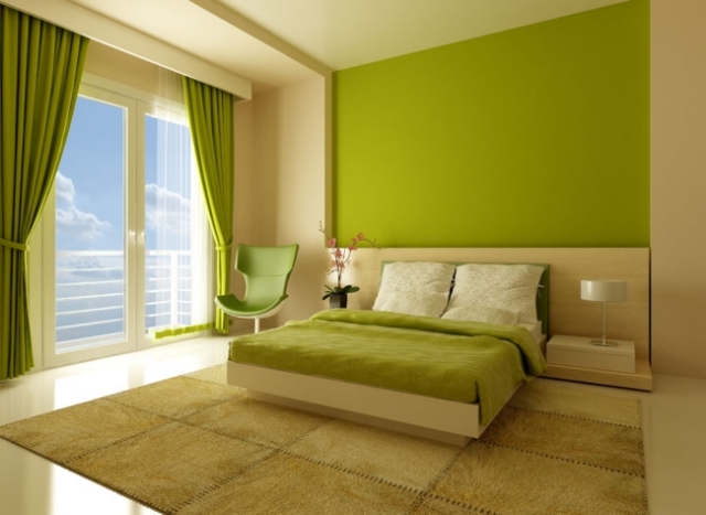 style-moderne-chambre-coucher-verte chambre à coucher moderne