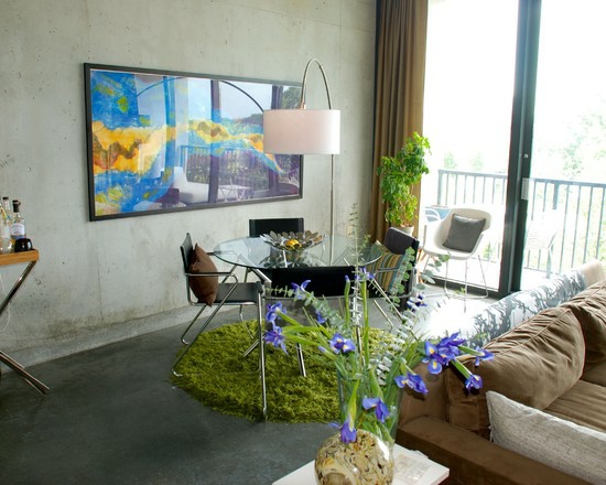 tapis-pelouse-verte-salon-moderne-style-éclectique