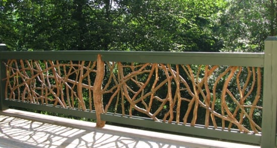 terrasse-balustrade-bois-branches-tressées
