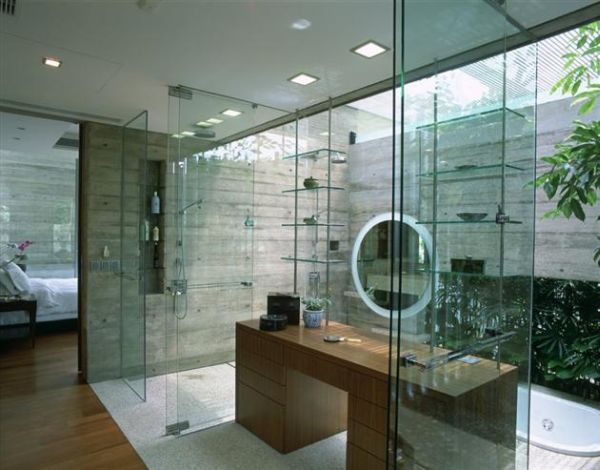 transition-intérieur-extérieur-salle-bain-transparente-Singapore