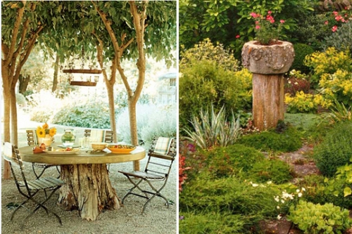tronc-arbre-recyclé-jardin-pied-table-cache-pot