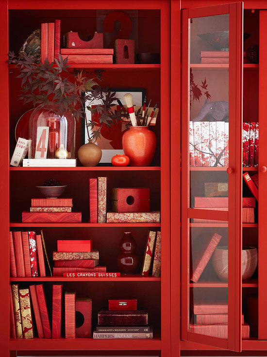 DIY-décoration-automnale-nature-éléments-bibliothèque-rouge