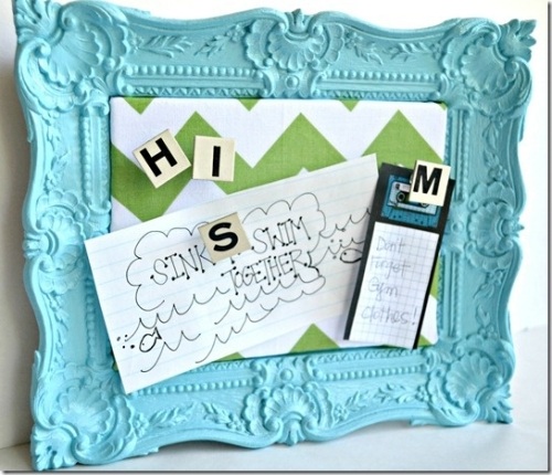 DIY tableau d'affichage idée-style-baroque-bleu