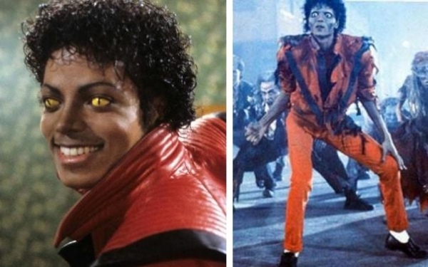 se déguiser et se maquiller comme Michael Jackson M-J-Thriller-déguisement-maquillage-Halloween-célébrités