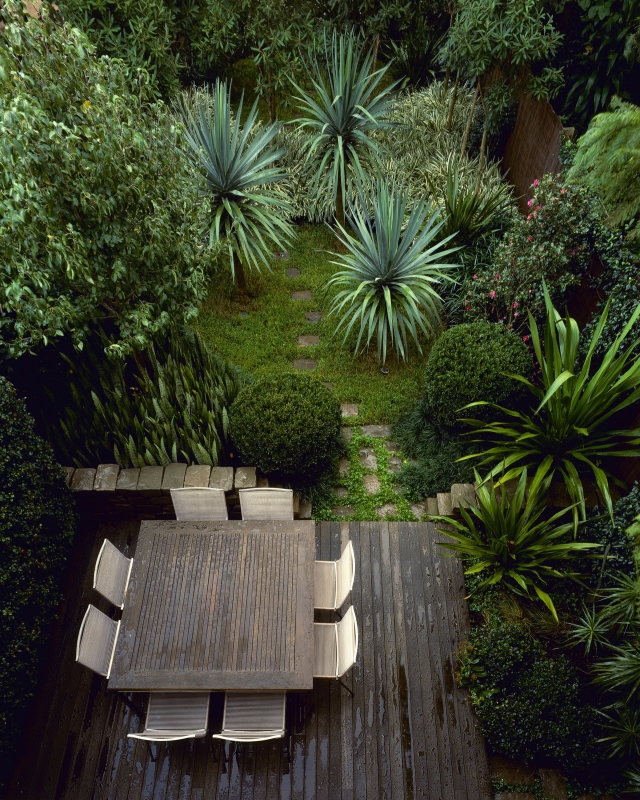 aménagement-paysager-petit-jardin-terrasse-bois-palmiers