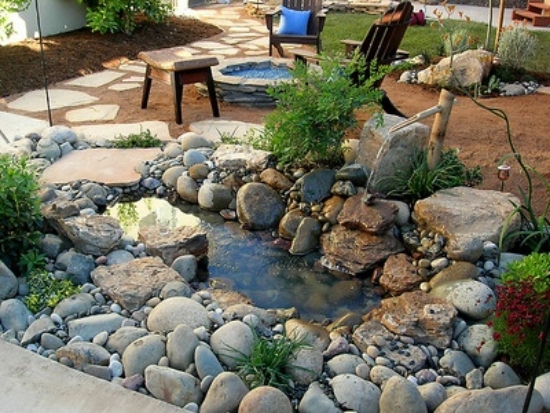 bassin de jardin dalles-pierres-déco
