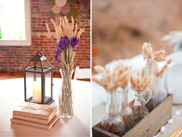 bouquets-blé-lanternes-décoration-automne-naturelle