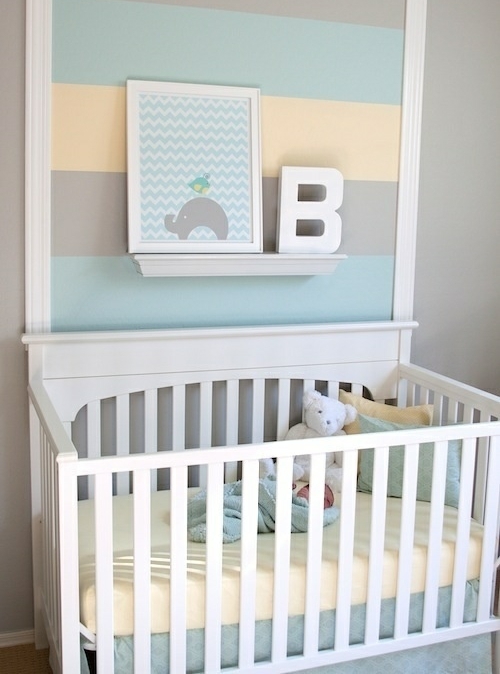 chambre de bébé moderne-couleurs-pasteles