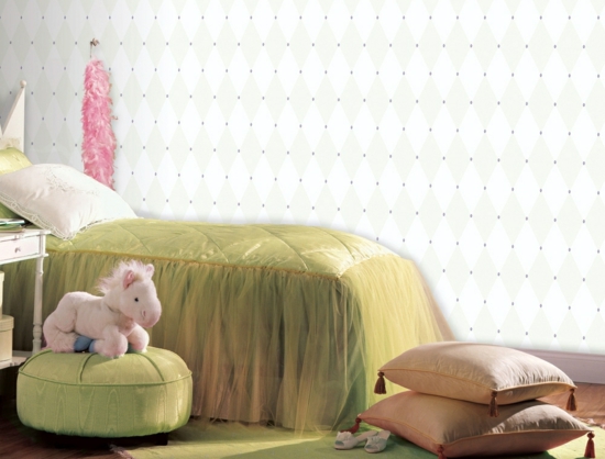 chambre d'enfant pour fille couleurs-neutres-blanc-beige-vert