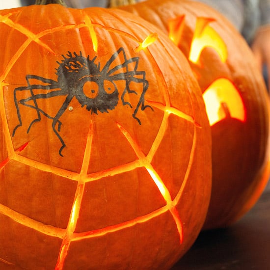 citrouille Halloween décorative araignée-noire-toile