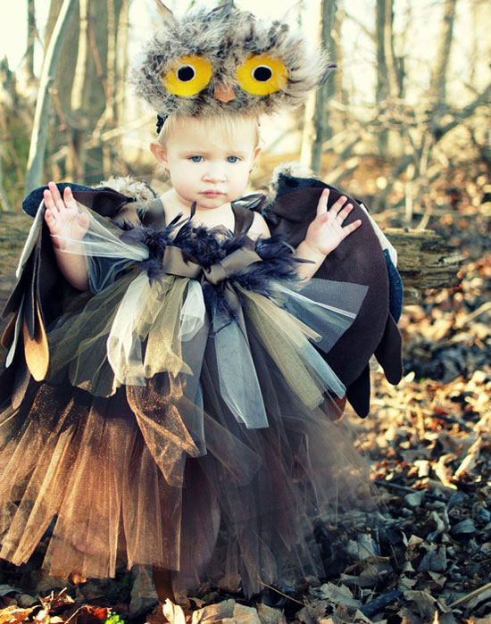costume-enfants-fille-hibou-idées-costumes-Halloween-magnifiques