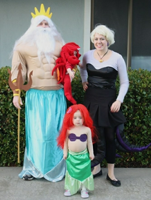 costumes-Halloween-drôles-Petite-Sirène-famille