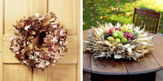 couronne-porte-centre-table-matériaux-naturels-automne