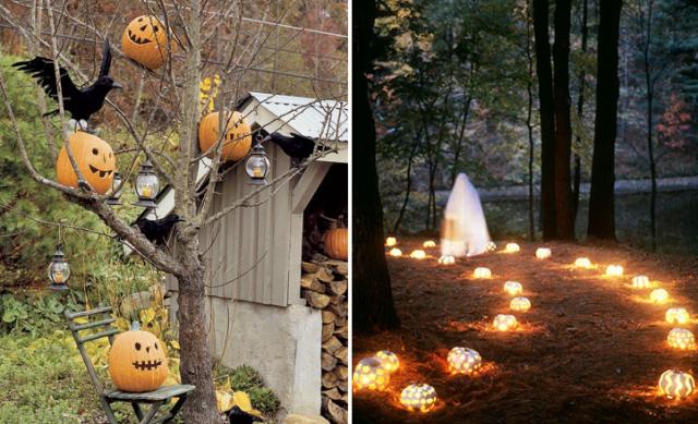 déco-Halloween-jardin-idées-citrouilles-lanternes Déco Halloween pour le jardin
