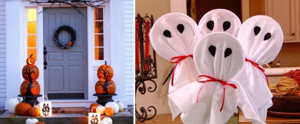 déco-Halloween-jardin-idées-fantômes-blancs-citrouilles