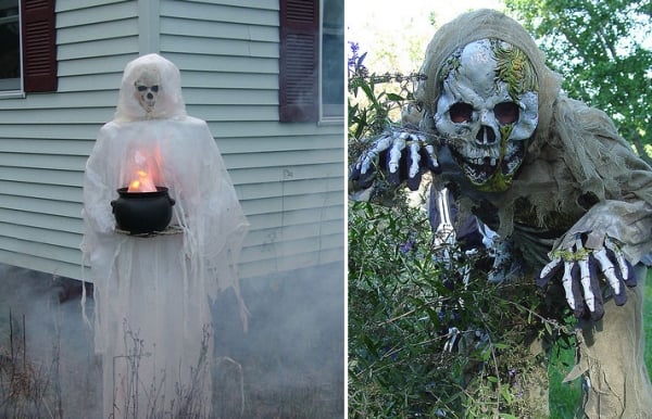 déco-Halloween-jardin-idées-sorcière-fantôme-squelette