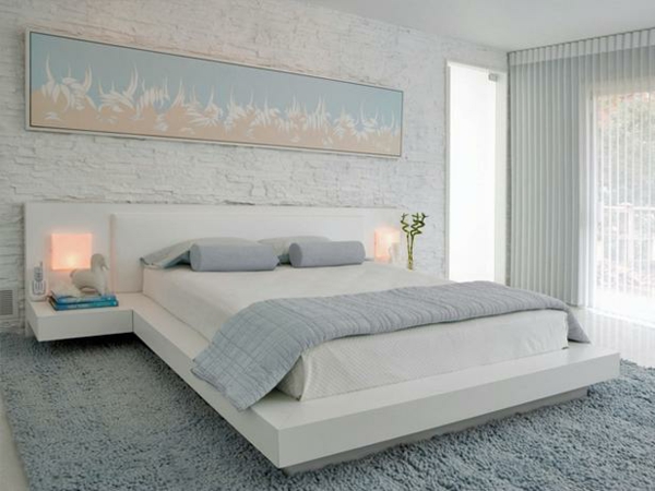 déco-murale-chambre-coucher-peinture-bleu-clair déco murale