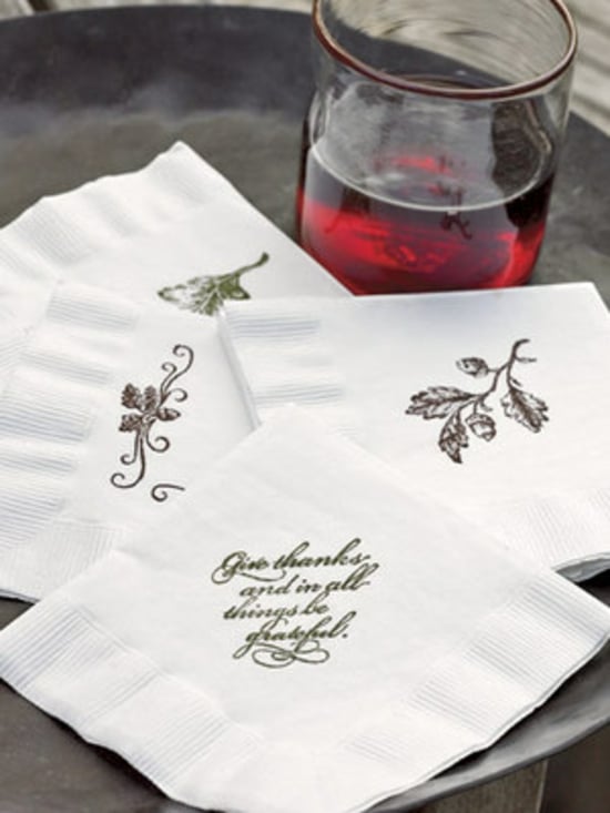 décoration de la table fête-automnale-serviette-tampons