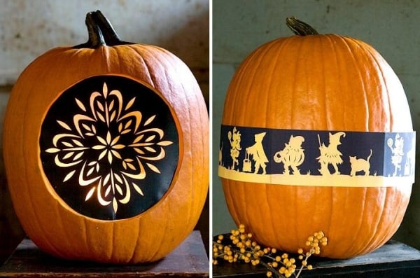décoration Halloween en citrouilles pochoirs-motifs