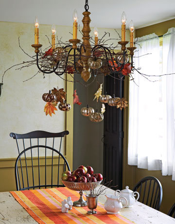 décoration-Halloween-idées-citrouilles-lustre-citrouilles-suspendues