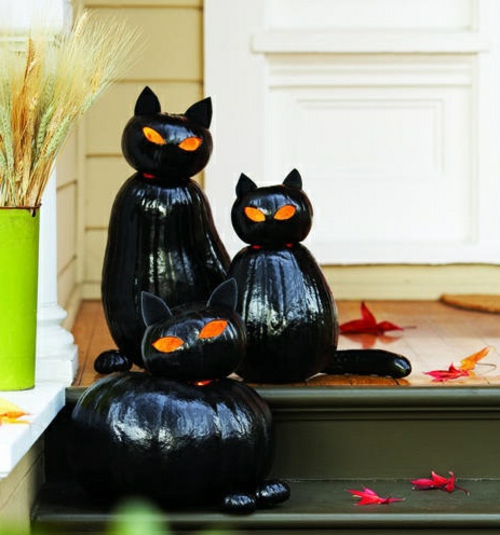 décoration-automne-DIY-idées-faciles-inspirantes-chats-citrouilles-noires